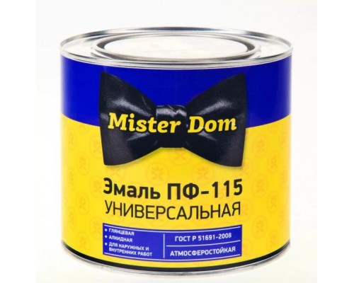 Эмаль ПФ-115 Mister Dom желтая 1,8кг