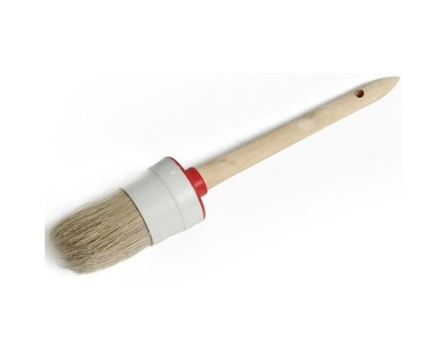 Кисть круглая натуральная щетина 25мм деревянная ручка