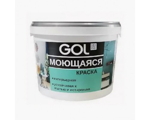Краска ВД-АК-1180 белая матовая 13кг GOL для стен моющаяся