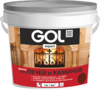 Краска ВД Красно-коричневая  3кг GOL для печей и каминов Gol.140-3